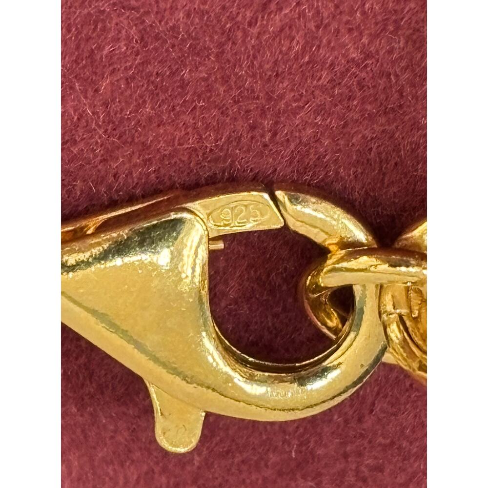 Sterling Silver Gold Vermeil European Coin Charm Bracelet 7" #67824 - Picture 5 of 7